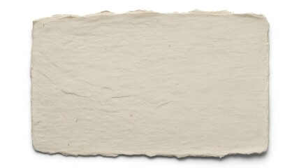 Fototapeta premium Rough edge handmade paper texture light beige color with visible fibers background
