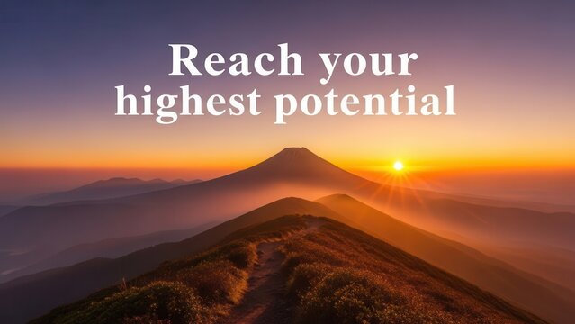 Golden Sunrise Over Mountain Peaks Inspiring Highest Potential