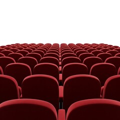 Obraz premium Rows of Empty Red Velvet Cinema Theater Seats
