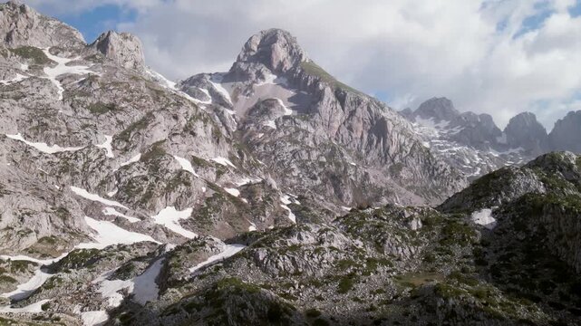 Rising ove the mountain valley near Theth Albania