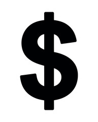 Obraz premium A large black dollar sign on a white background symbolizing currency and finance
