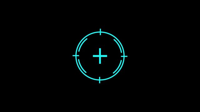 Cyan Crosshair Target Reticle on Black Background scope