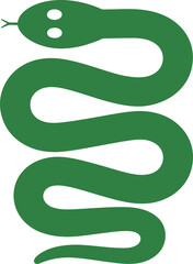 Obraz premium Green Snake Icon – Serpent Reptile Flat Vector Illustration