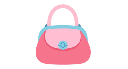 Pink handbag vector illustration, flat design, for fashion, shopping, style, and accessories.
