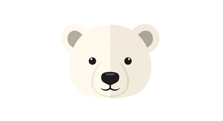 Obraz premium Polar Bear Face Vector Illustration, Flat Design for Children, Cute Animal Icon
