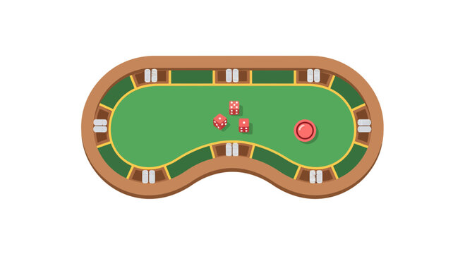 Poker table image, illustration, vector style graphic, for casino and gambling design.