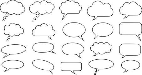 Fototapeta premium Speech Bubble set. Talk bubble. Cloud speech bubbles collection. Vector