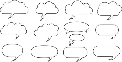Obraz premium Speech Bubble set. Talk bubble. Cloud speech bubbles collection. Vector