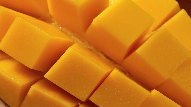 Close-up of a slice ripe mango