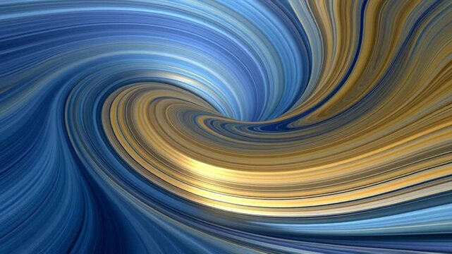 Abstract Blue and Gold Swirling Motion.