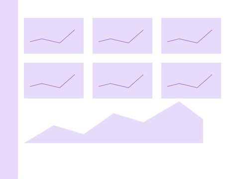 Business Analytics Dashboard UI Template with Growth Charts Purple Theme Vector