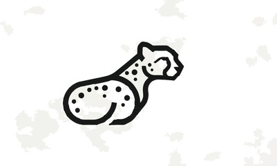 Stylized cheetah illustration in profile isolated on white background © upeh