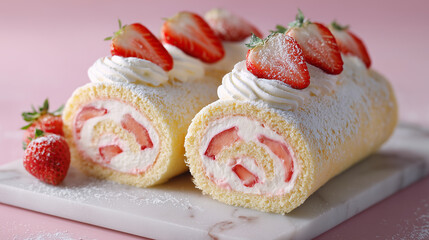 Strawberry Roll Cake Dessert