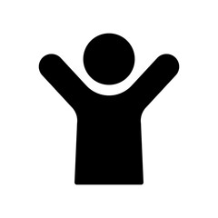 Obraz premium 両手を上げる人のアイコン