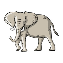 Fototapeta premium African Elephant Illustration. Wildlife Animal Cartoon