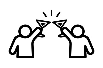 二人の人物が乾杯するアイコン