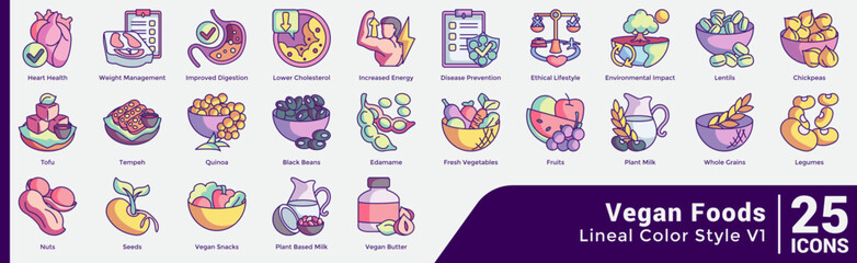 Fototapeta premium Vegan Foods Vegan Foods Bundle H25 V01