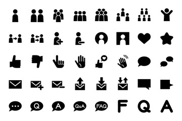 ユーザーとチーム関連のUIアイコン40個セット