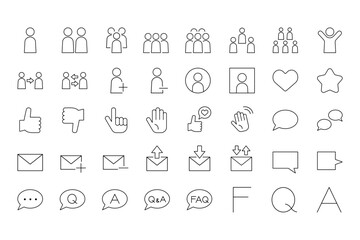 アカウントと会話のUIアイコン40種セット
