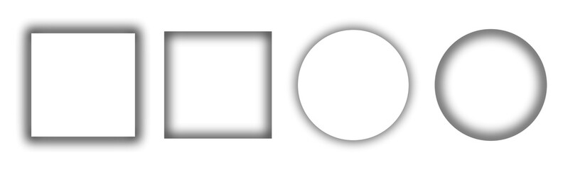 Obraz premium Minimal 3D square and circle shapes with soft shadow and realistic depth. Modern neumorphism style geometric elements.