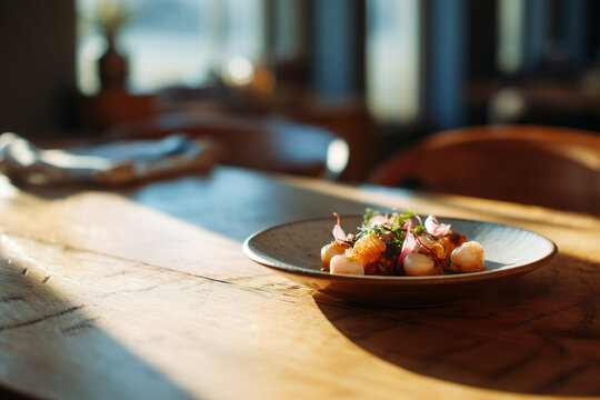 Minimal Evening Meal Scene in Modern Home