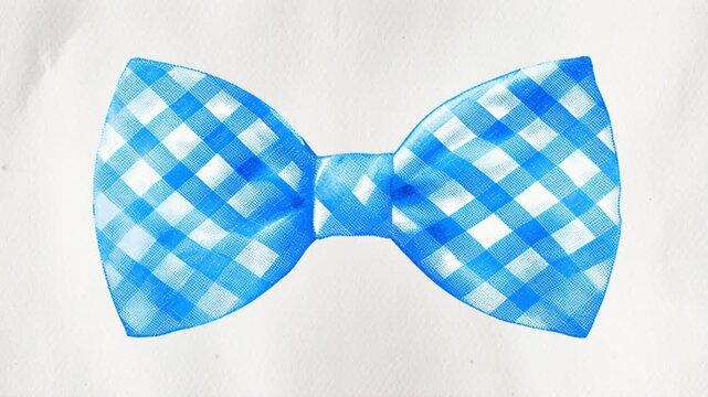Blue Checkered Bow Tie Fashion Accessory.