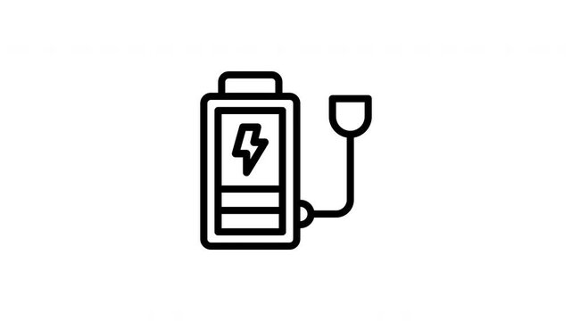 battery with plug animated icon