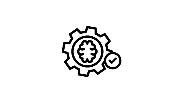 brain gears animated icon