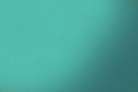 Elegant Islamic Geometric Ornament Background in Teal Color