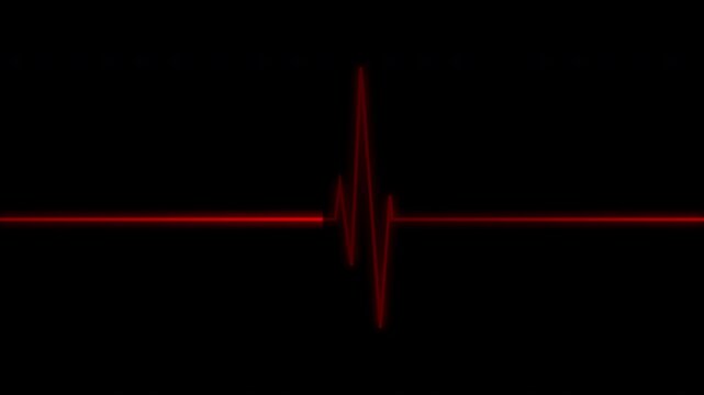 Heartbeat Flatline Red Cardiograph Pulse Monitor Animation With Alpha Channel