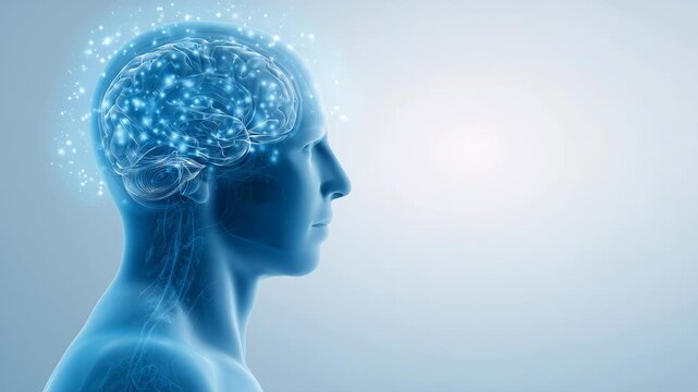 人間の脳のイラストレーション動画｜疾患や炎症、ストレスの表現