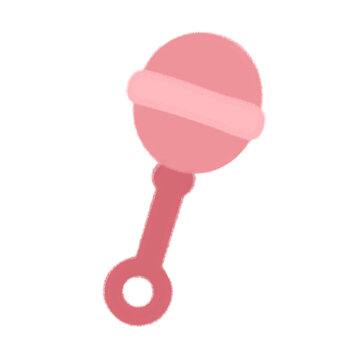 pink baby rattle toy illustration