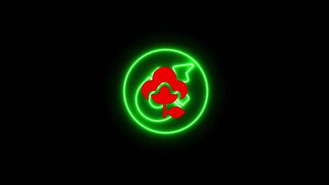 neon glowing magnet icon animation on black background attraction force marketing lead generation concept 4k