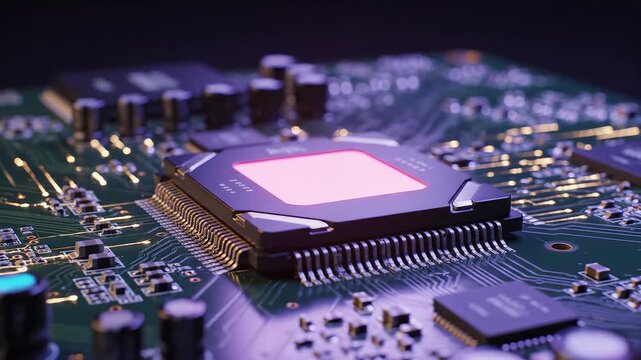 Microchip with glowing particles