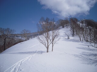 Obraz premium Mt.Okirikawa-yama in snow