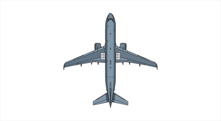 Airplane Blueprint &ndash; Aviation Engineering CAD Technical Drawing of Jet Aircraft
