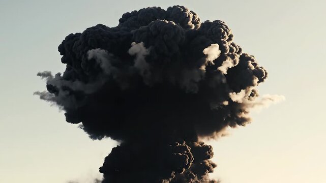 Volcanic eruption with ash cloud