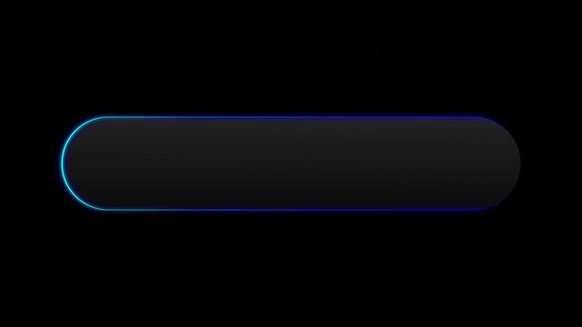 neon glowing  glass UI search bar text box frame with gradient lines on black background, futuristic digital border button loop