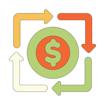 Financial Flow Concept Cartoon Icon Illustration