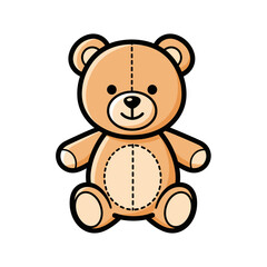 Obraz premium Cute cartoon teddy bear with stitched design for nursery decor
