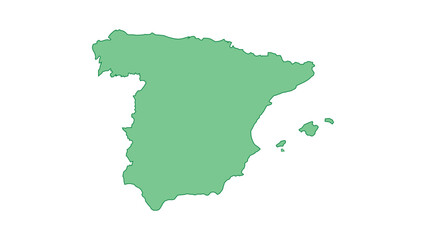 Obraz premium Spain outline green