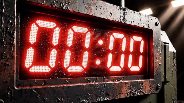 A close-up of a digital timer displaying 0002 in red on a wet and dirty surface