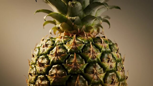Pineapple Fruit on Table with Spotlight.