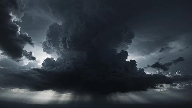 Dark storm cloud formation in sky