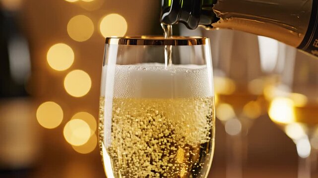Champagne being poured into glass