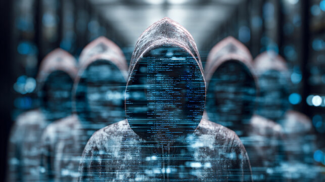 Hackers are planning to hack and attack Zeroday networks and cyber security systems in Smart digital city with Data center on cloud cyber security and Blue Binary Data Software Programming Code