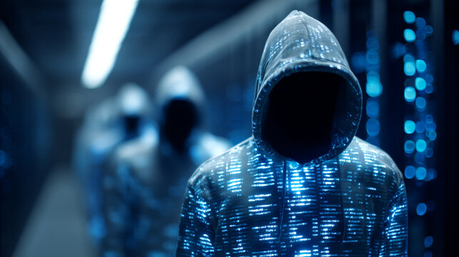 Hackers are planning to hack and attack Zeroday networks and cyber security systems in Smart digital city with Data center on cloud cyber security and Blue Binary Data Software Programming Code