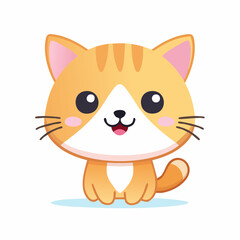 Adorable cartoon orange tabby cat with a happy expression.