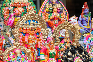 Fototapeta premium Lord Murugan doll at street Market for golu festival