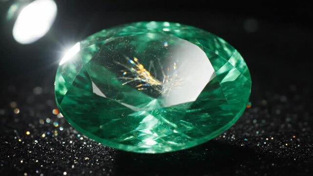 Vivid Green Demantoid Garnet Gemstone Rotating